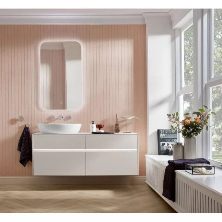 VilleroyBoch Artis Раковина накладная 610*420*125h, без отв. под смеситель, без перелива, TitanCeram, цвет альпийский белый