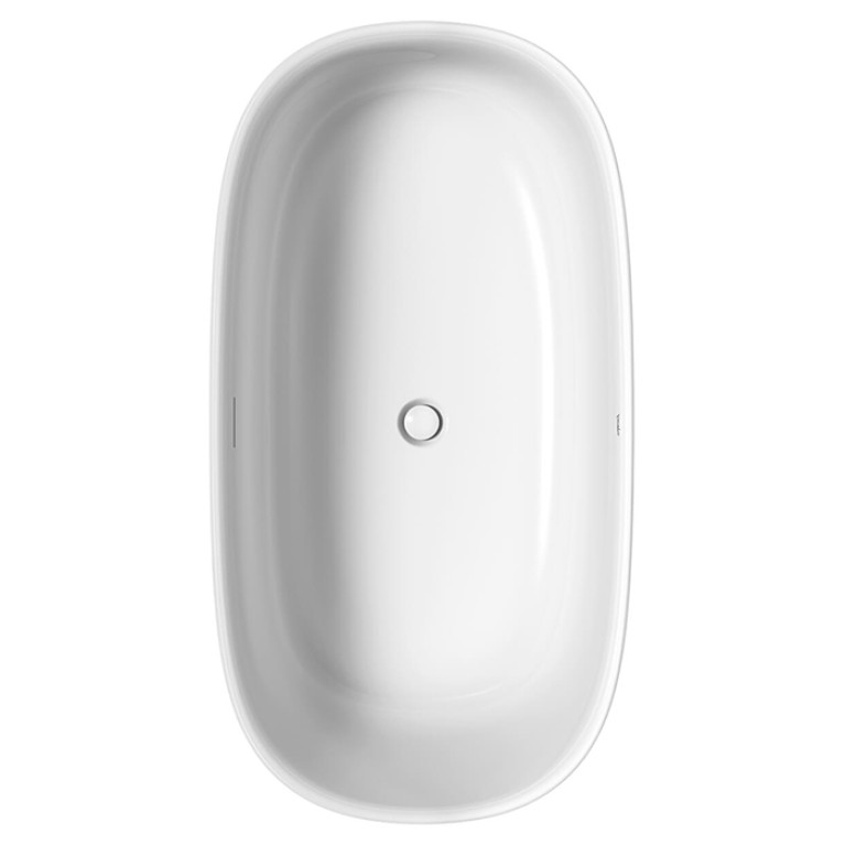 Duravit Zencha Ванна отдельн. 1600 x 850 mm, с бесш. панелью и опорной рамой, с 1 накл. спинки, с нажимным клапаном, DuroCast&reg; Plus белый матовый