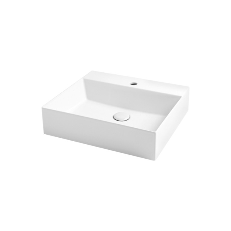 AZZURRA ELEGANCE Squared раковина подвесная/накладная 50х45см с 1 отв. под смеситель , цвет белый