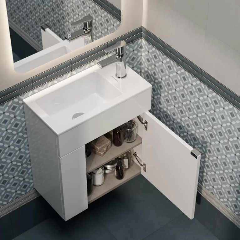 Kerama Marazzi Раковина LATO встраиваемая сверху 50*27*14,9см,  с 1 отв.под смеситель, без перелива, белая глянцевая