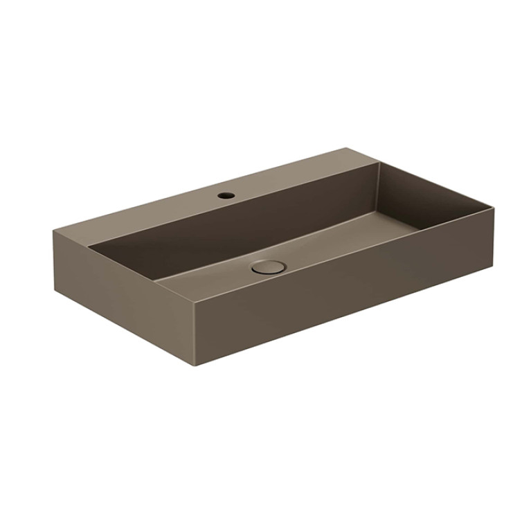 AZZURRA ELEGANCE Squared раковина подвесная/накладная  75х45см с 1 отв. под смеситель , цвет Cacao