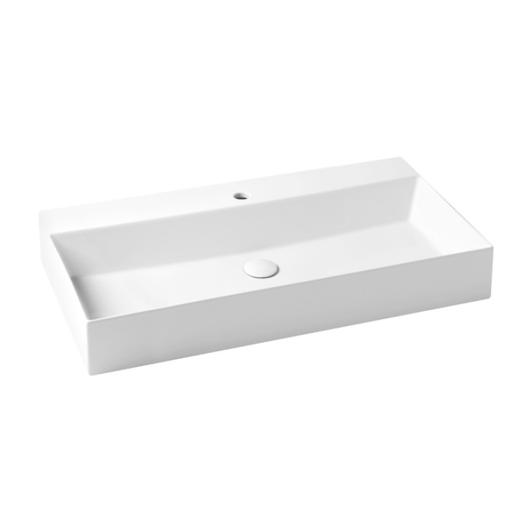 AZZURRA ELEGANCE Squared раковина подвесная/накладная  102х45см с 1 отв. под смеситель , цвет белый