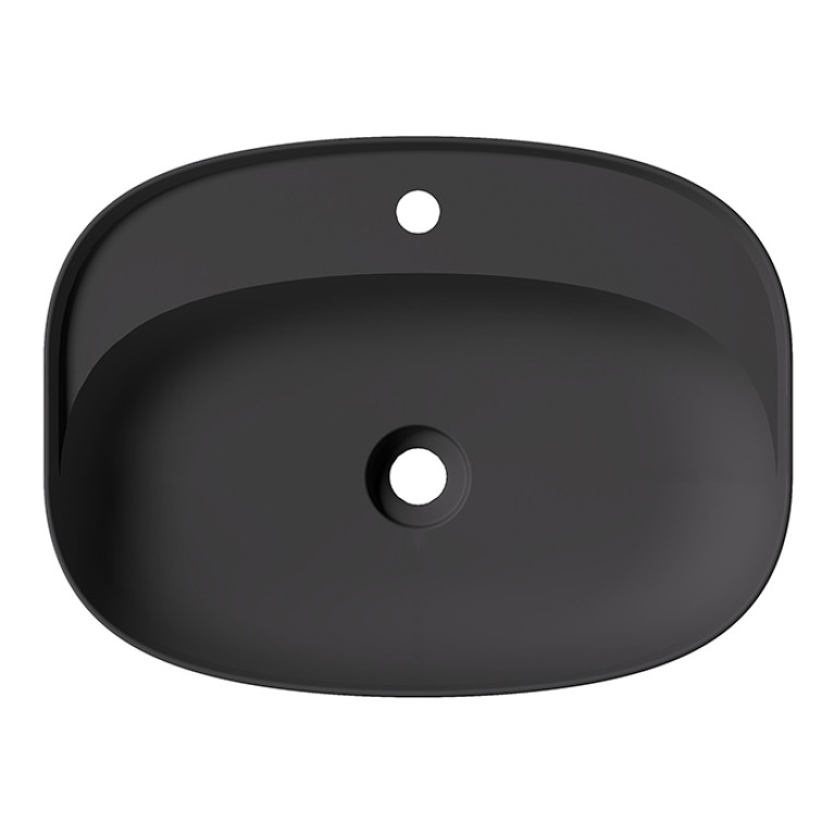 Alice Form Раковина Oval 60x45хВ12 Plan, накладная, с отверстием под смеситель, чёрный матовый