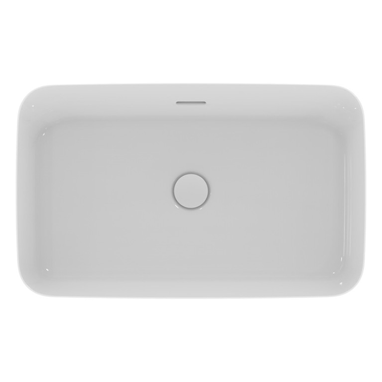 Ideal Standard Ipalyss Раковина 650х395хh120 мм, накладная, прямоуг, без отв. под смес., с крепежом, шаблоном, покрытие: Diamatec&reg; цвет: белый глянец