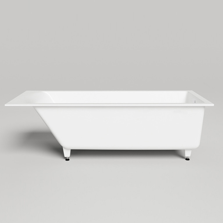Salini CASCATA KIT Встраиваемая ванна с прямоугольной чашей 1700х700х600 мм, донный клапан Click-Clack белый, сифон, ножки, S-Sense, белый глянцевый