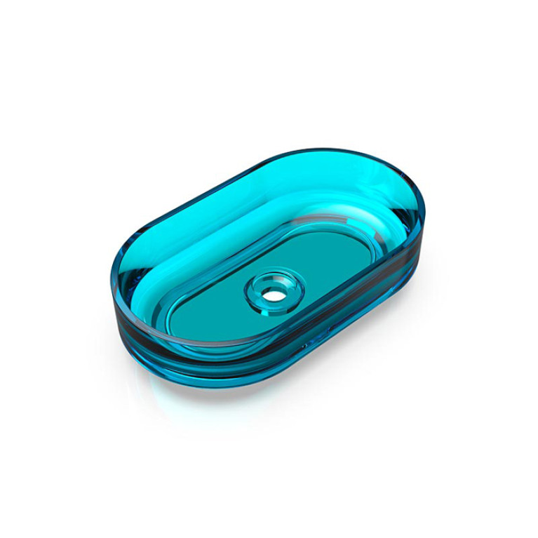 Knief Ellipse Shape Раковина накладная из полимерного материала 550x320x140 мм, цвет Aquamarin Blue # 100