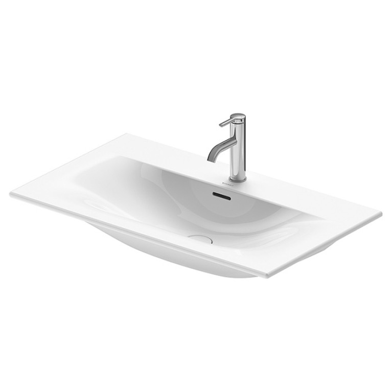 Duravit Viu Раковина подвесная с переливом, выпуск с керам покрытием, 2 отв под смес, 83х49см, цвет белый
