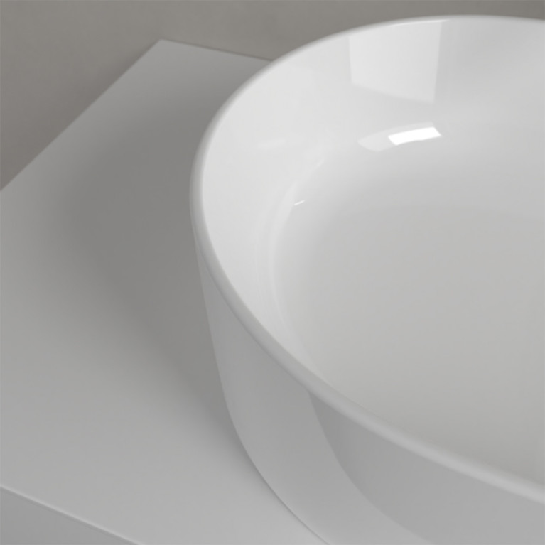 VilleroyBoch Collaro Раковина накладная 560*360*145h, без отв. под смеситель, без перелива, TitanCeram, цвет альпийский белый