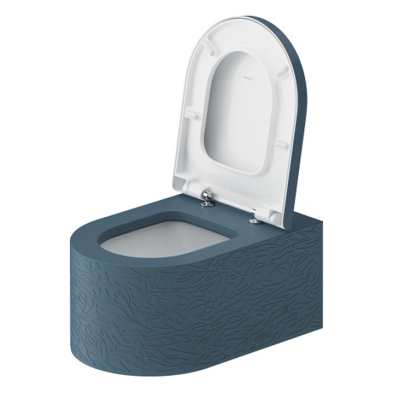 Duravit  Millio Унитаз подвесной  декор Pattern  370х570 мм, крепление в компл.,цвет синий матовый