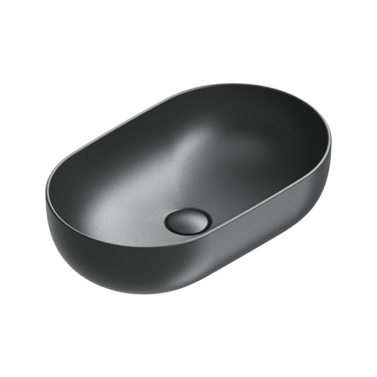 Catalano SFERA Раковина 60x37 h16 накладная, без отв. под смеситель, покрытие Cataglaze+, цвет черный матовый