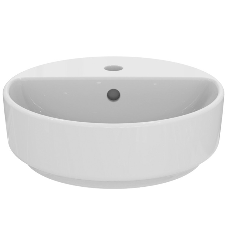 Ideal Standard i.life O Раковина 400х400хh130 мм, накладная, с 1м отв. под смес., с переливом, без крепежа, цвет: белый глянец