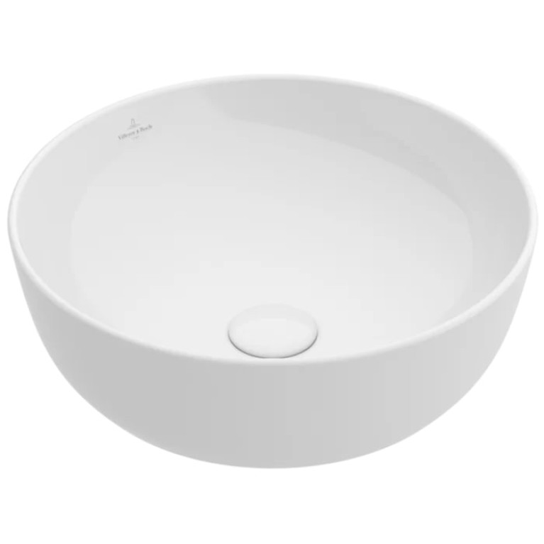 VilleroyBoch Artis Раковина накладная 430*430*125h, без отв. под смеситель, без перелива, TitanCeram, цвет альпийский белый