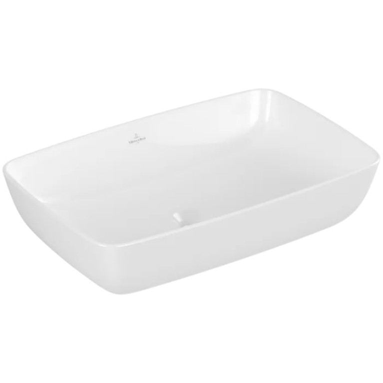 VilleroyBoch Artis Раковина накладная 580*385*125h, без отв. под смеситель, без перелива, TitanCeram, цвет альпийский белый
