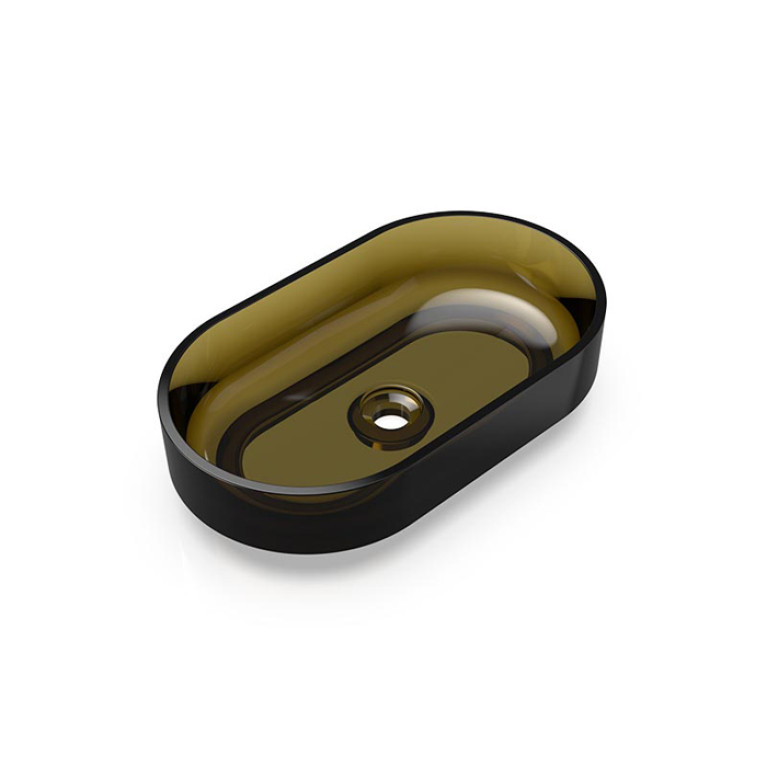 Knief Ellipse Shape Раковина накладная из полимерного материала 550x320x140 мм, донный клапан хром, цвет Pyrit # 030