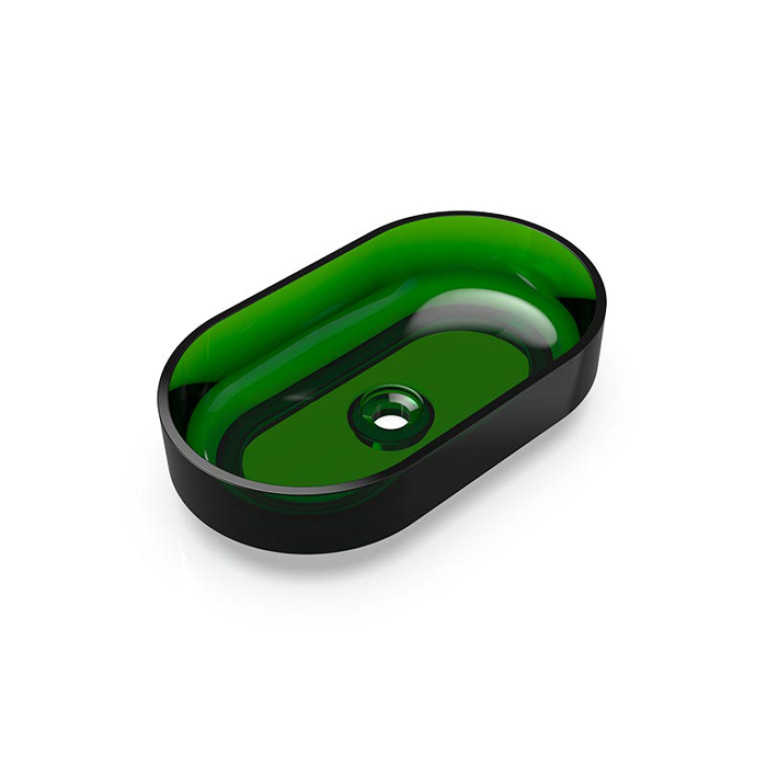 Knief Ellipse Shape Раковина накладная из полимерного материала 550x320x140 мм, цвет Malachit # 090