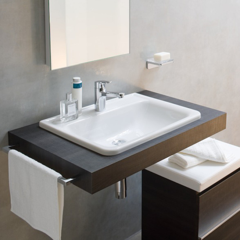 Laufen Pro A Раковина 56х44х20 см,п встраиваемая сверху с 1 отв. под смеситель, с  переливом, цвет: белый