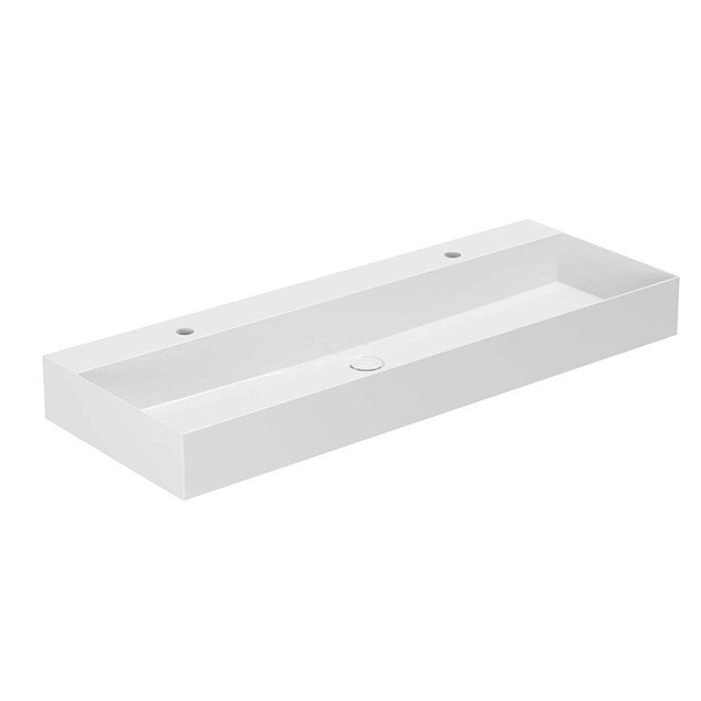 AZZURRA ELEGANCE Squared  Раковина подвесная/накладная 122х45см c 2отв. под 2 смесителя , цвет белый