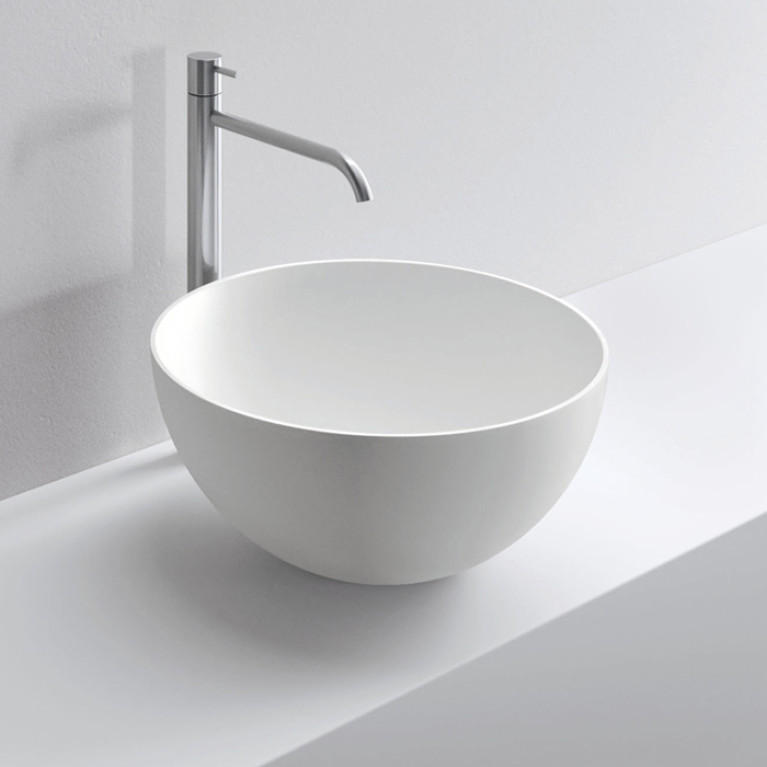 MILLDUE  Раковина чаша  BOWL 45  из CRISTALPLANT ,45х20 см, без отв для смесителя, цвет белый матовый