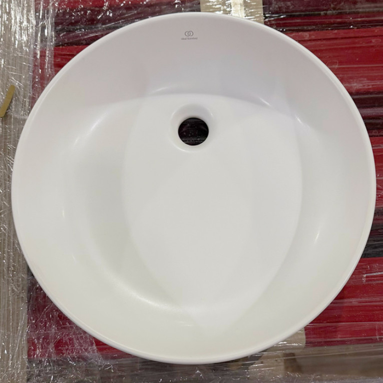 Ideal Standard Conca Раковина d450хh120 мм круглая, накладная, без перелива и отв. под смес., с крепежом, цвет: белый матовый