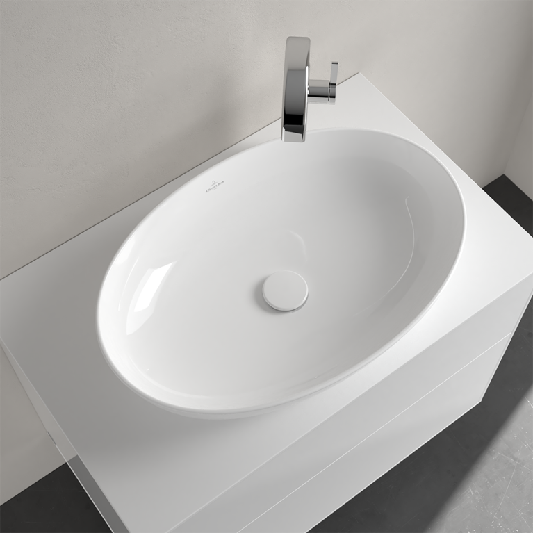 VilleroyBoch Artis Раковина овальная 610*410*130, без перелива, CeramicPlus, цвет альпийский белый