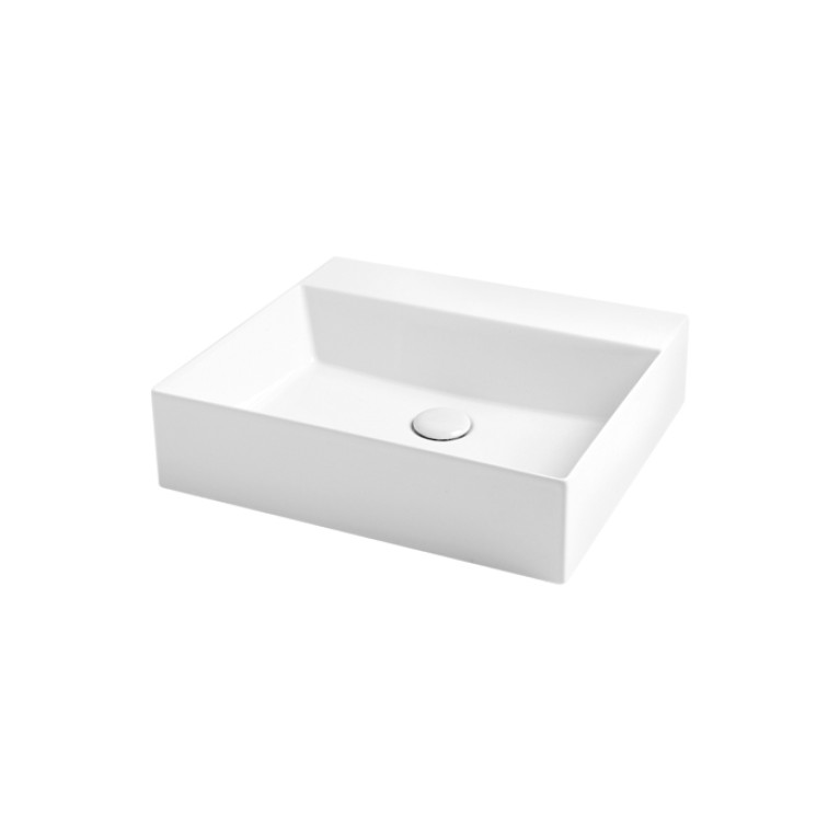 AZZURRA ELEGANCE Squared раковина подвесная/накладная  50х45см без отв. под смеситель , цвет белый