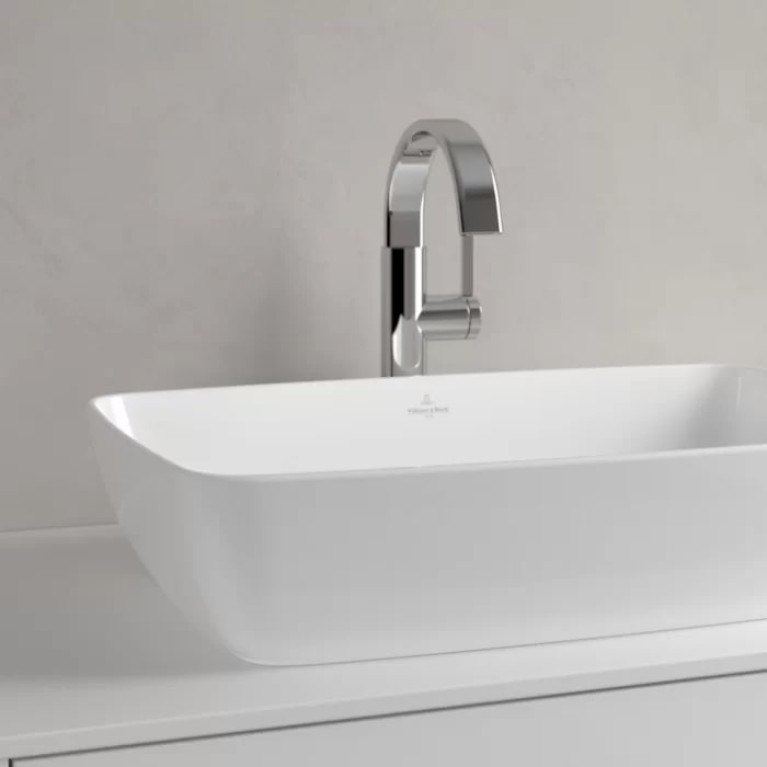 VilleroyBoch Artis Раковина накладная 580*385*125h, без отв. под смеситель, без перелива, TitanCeram, цвет альпийский белый