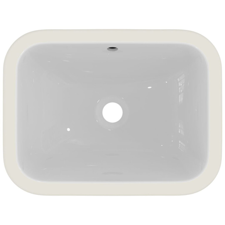 Ideal Standard Connect Раковина 500х380 мм, прямоугольная, встриваемая снизу без отв. под смес., + крепеж, цвет: белый глянец