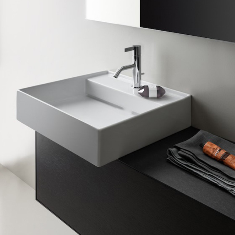 Laufen Kartell Раковина 460x460х120мм без перелива, с 1 отв. под смеситель, со скр сливом, цвет: белый