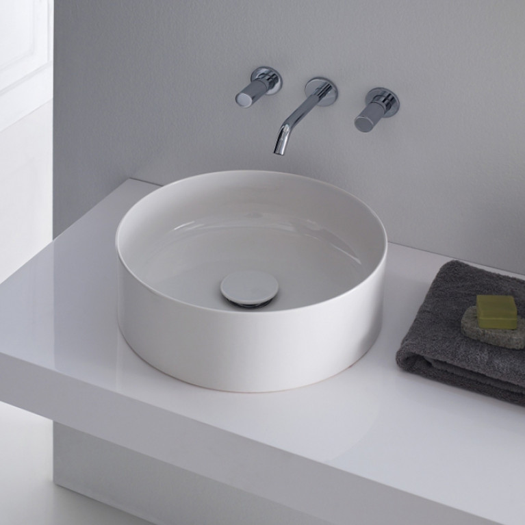 LAUFEN LIVING SQUARE Раковина круглая 380х380х130 мм без отв. под смеситель,без перелива, цвет: белый