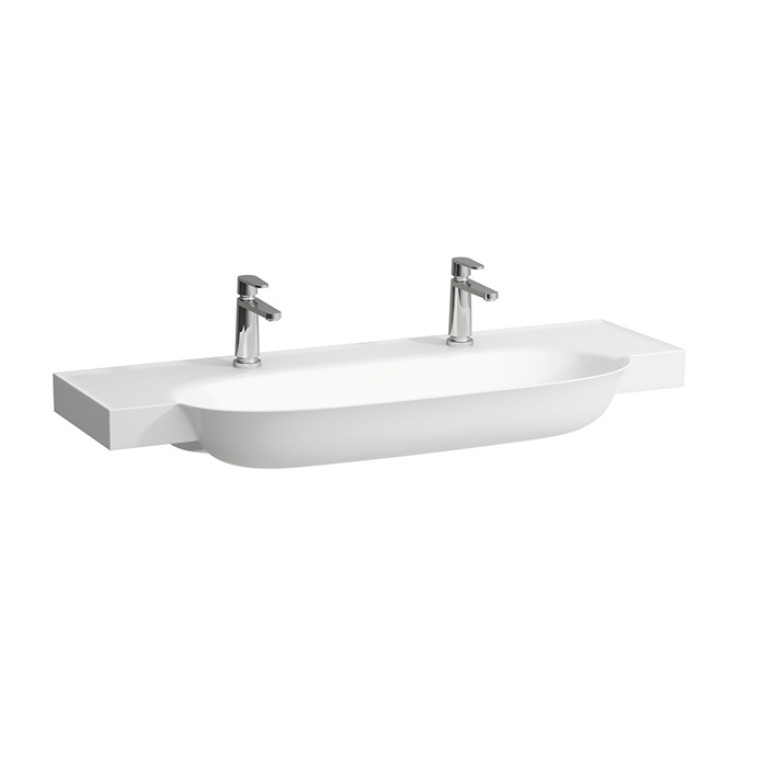 Laufen New Classic Раковина накладная овальная 1200х480х75 мм, с 2 отв под смеситель,без перелива, цвет белый