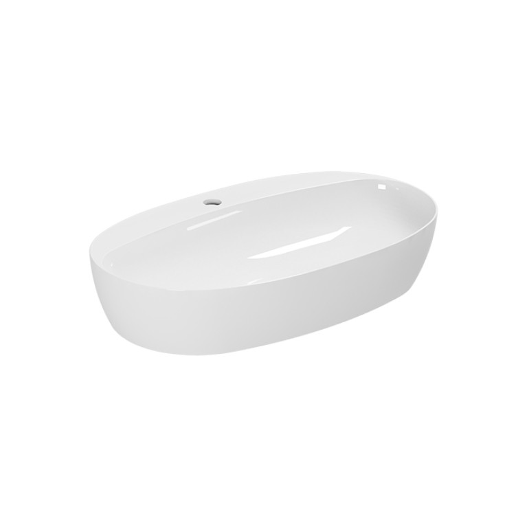 AZZURRA ELEGANCE CIRCLE раковина накладная 70х42см с 1 отв. под смеситель, цвет белый (цена по акции со склада!)