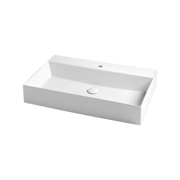 AZZURRA ELEGANCE Squared раковина подвесная/накладная 81х46см с 1 отв. под смеситель , цвет белый