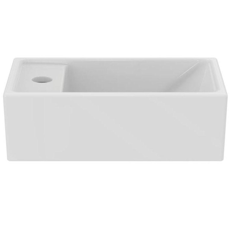 Ideal Standard i.life S Раковина 370х210xh120 мм, подвесная, с отв. под смес. слева, без перелива, без крепежа, цвет: белый глянец