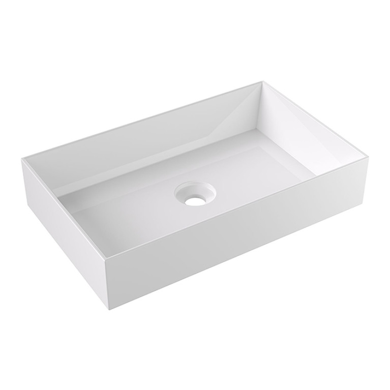 Alice Spy Раковина Rectangular 60x38хВ12, накладная, без отверстия под смеситель, белый глянцевый