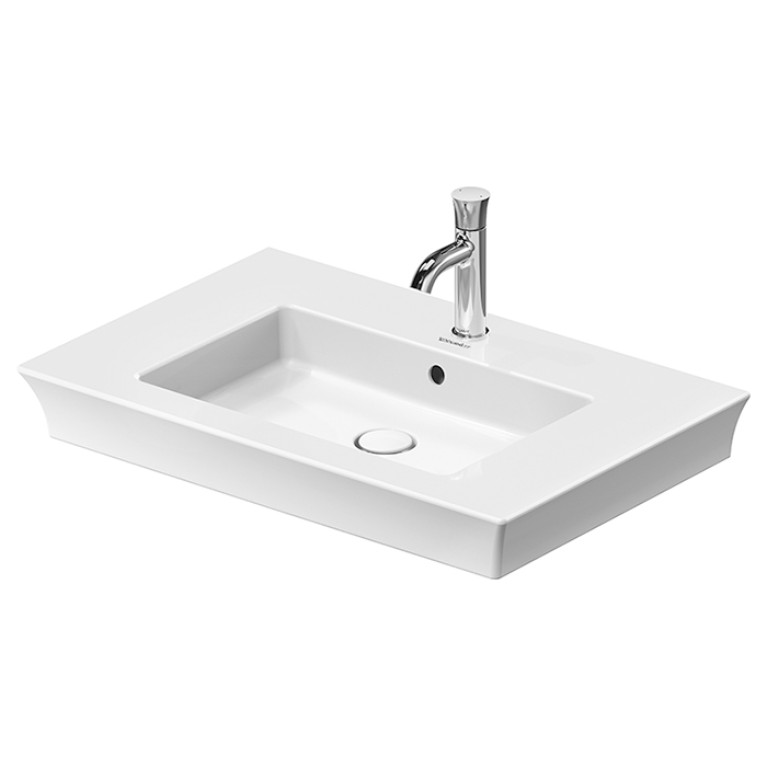 Duravit White Tulip Раковина накладная 750х490  мм,с переливом, с 1 отв. под смеситель, с WonderGliss, цвет: белый