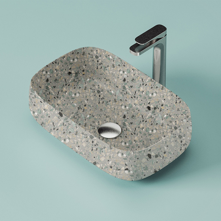 Artceram COGNAC Раковина настольная Quadro 56x41 см, цвет dark terrazzo