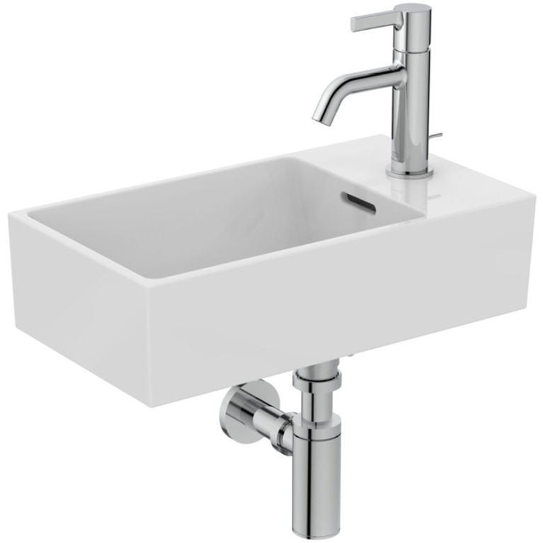 Ideal Standard Extra Раковина 450х250xh120 мм, подвесная, с отв. под смес. справа и переливом, с крепежом цвет: белый глянец