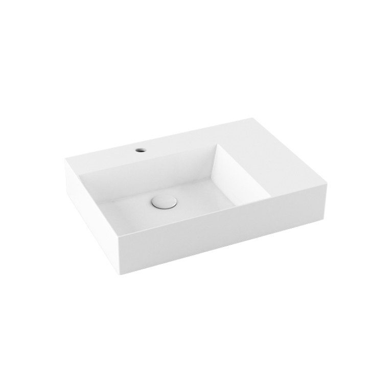 AZZURRA ELEGANCE Squared раковина подвесная/накладная 60х45см c 1 отв. под смеситель , правая, цвет белый
