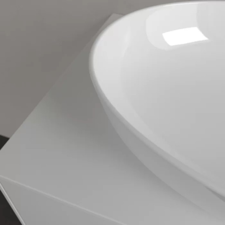 VilleroyBoch Artis Раковина накладная 610*420*125h, без отв. под смеситель, без перелива, TitanCeram, цвет альпийский белый