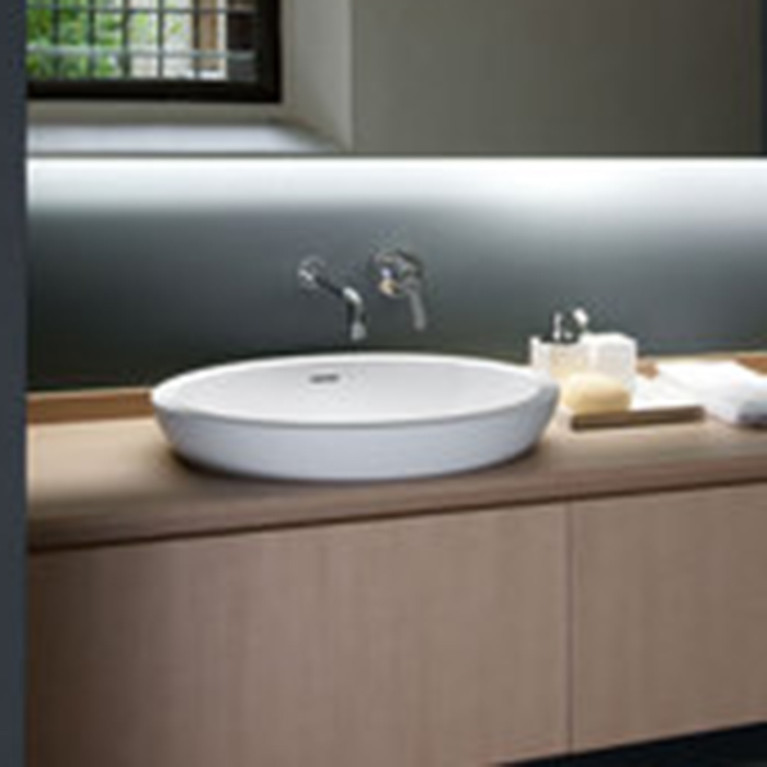 Agape Spoon XL Раковина полувстраиваемая 63.8x49x17.6 см, овальная, без отв., цвет: белая