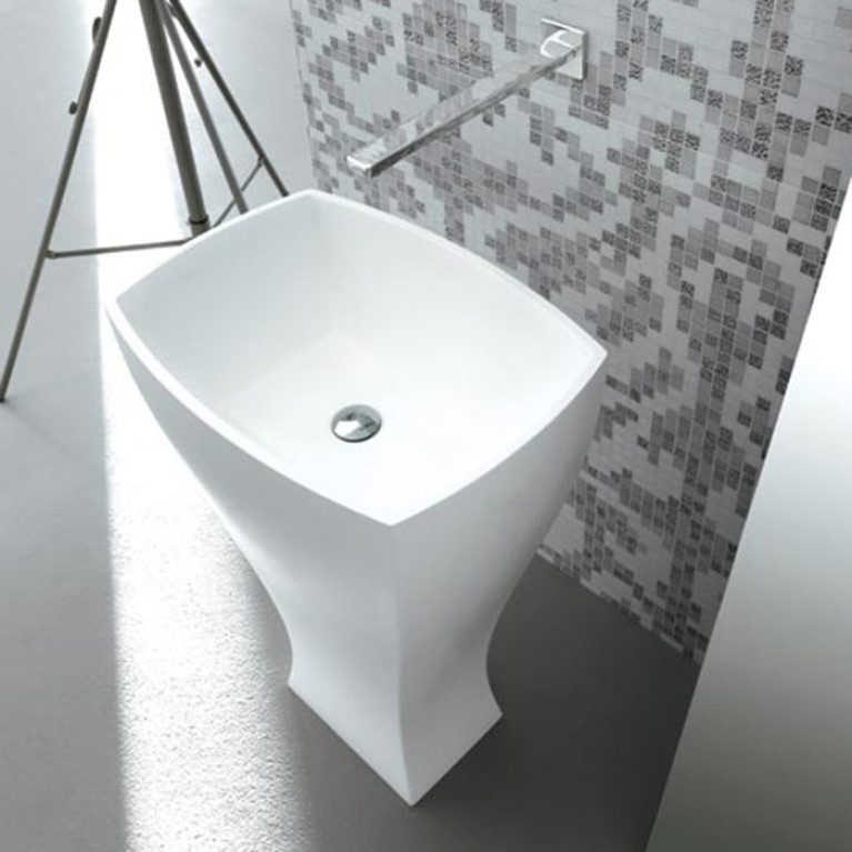 Artceram JAZZ Livingtec раковина отдельно стоящая с сифоном, 60х48х85см, цвет белый глянцевый В АМ ГРУПП НА СКЛАДЕ 1ШТ БРАКОВАННАЯ