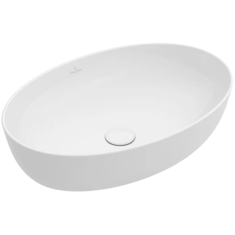 VilleroyBoch Artis Раковина накладная 610*420*125h, без отв. под смеситель, без перелива, TitanCeram, цвет альпийский белый
