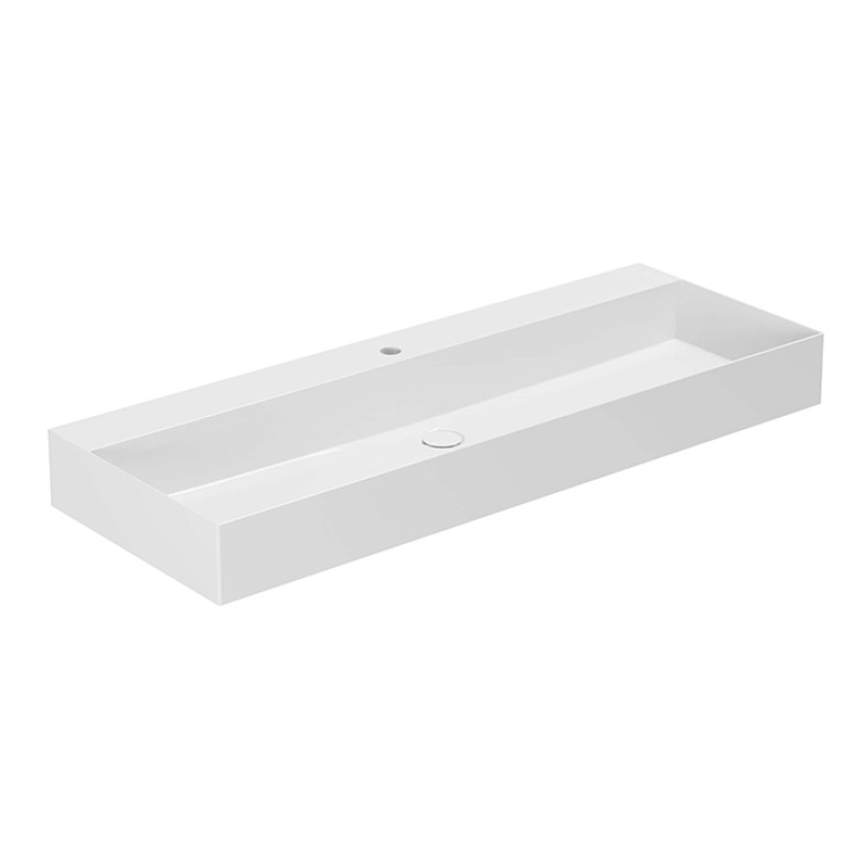 AZZURRA ELEGANCE Squared  Раковина подвесная/накладная  122х45см c 1 отв. под смеситель , цвет белый