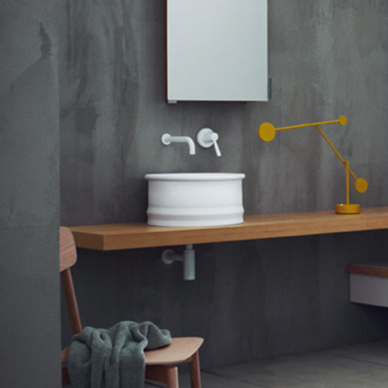 Agape Vieques Раковина накладная d43.5x19 см, круглая, без отв., цвет: белый