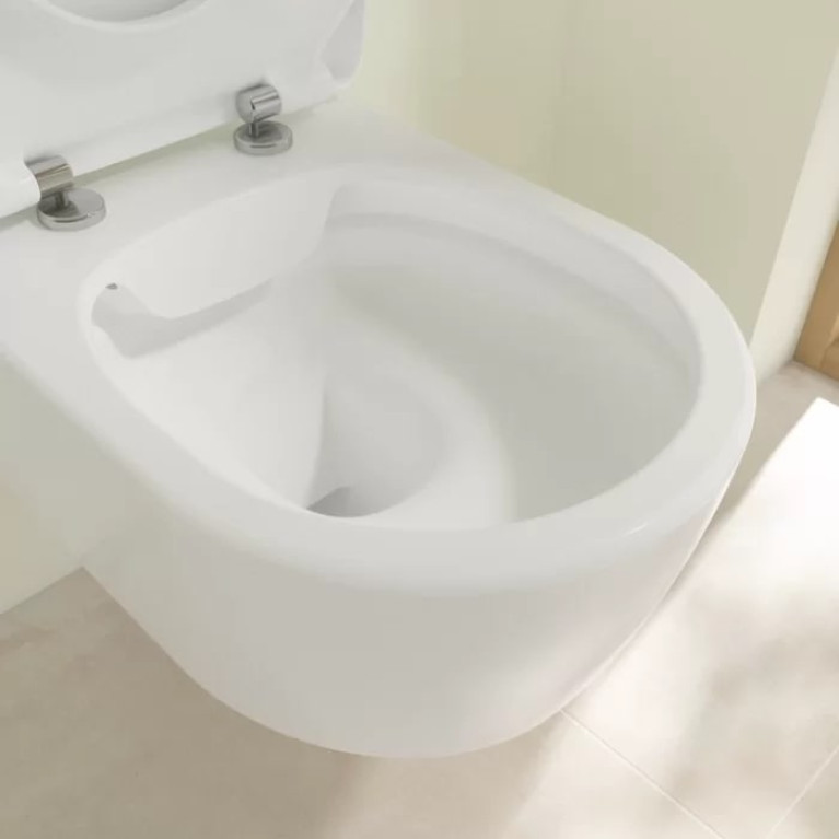 VilleroyBoch Avento&nbsp;Унитаз подвесной 370*530*310, безободковый, в комплекте сиденье SlimSeat с микролифтом, цвет альпийский белый
