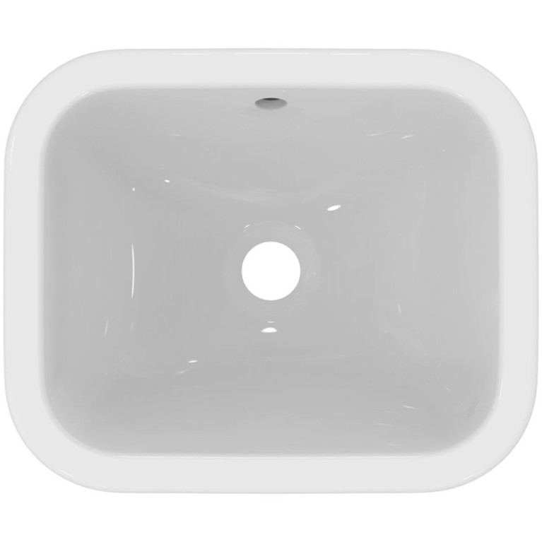 Ideal Standard Connect Раковина 420х350 мм, прямоугольная, встриваемая снизу без отв. под смес., + крепеж, цвет: белый глянец