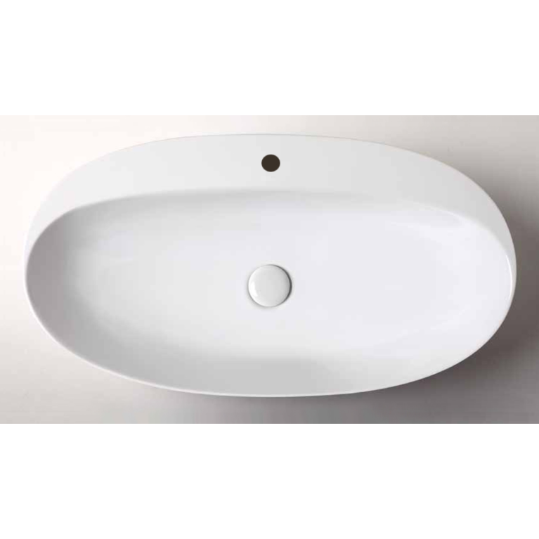 AZZURRA ELEGANCE CIRCLE раковина накладная 70х42см с 1 отв. под смеситель, цвет белый (цена по акции со склада!)