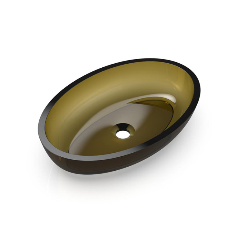 Knief Oval Shape Раковина накладная из полимерного материала 550x370x130 мм, цвет Pyrit # 030