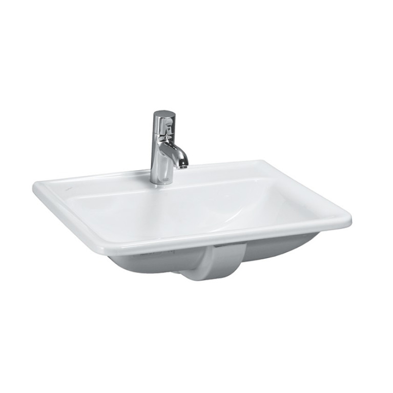 Laufen Pro A Раковина 56х44х20 см,п встраиваемая сверху с 1 отв. под смеситель, с  переливом, цвет: белый