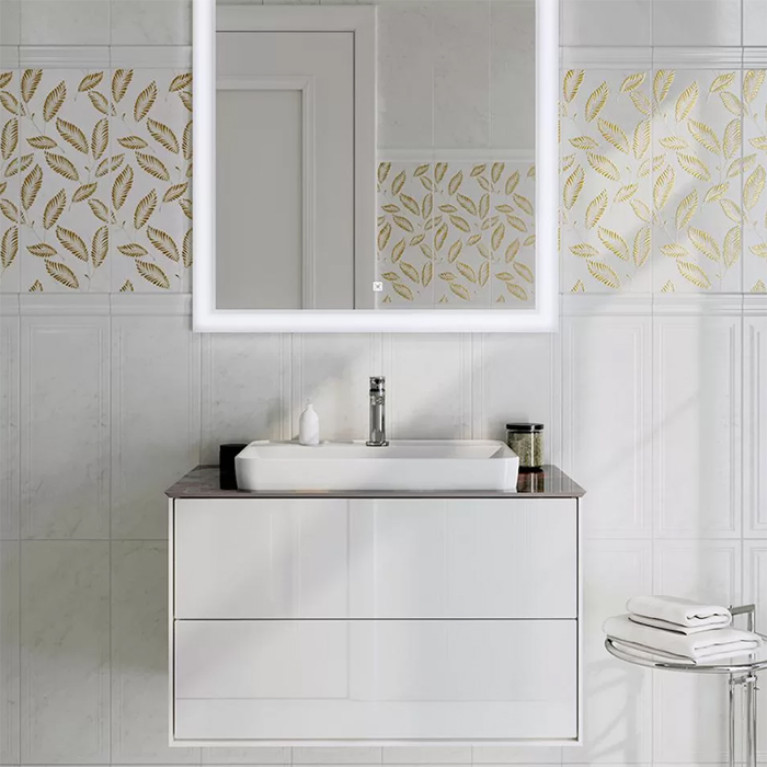 Kerama Marazzi Раковина PLAZA встраиваемая сверху 55*40*12,7см,  с 1 отв.под смеситель, без перелива, белая глянцевая